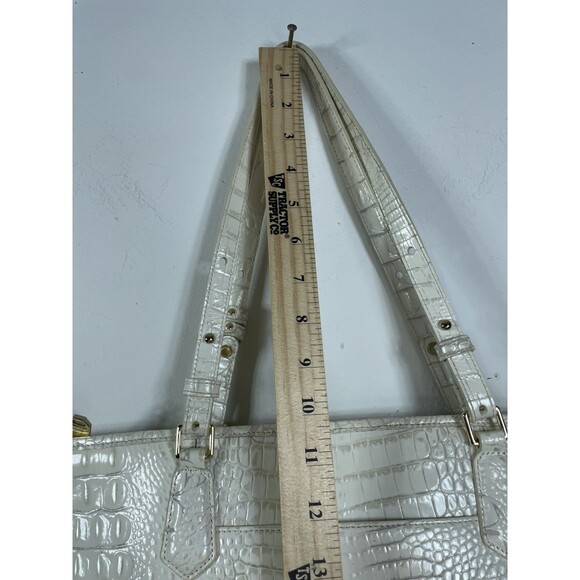 BRAHMIN Asher Tote Purse Vintage Bag White Medium - Picture 11 of 13